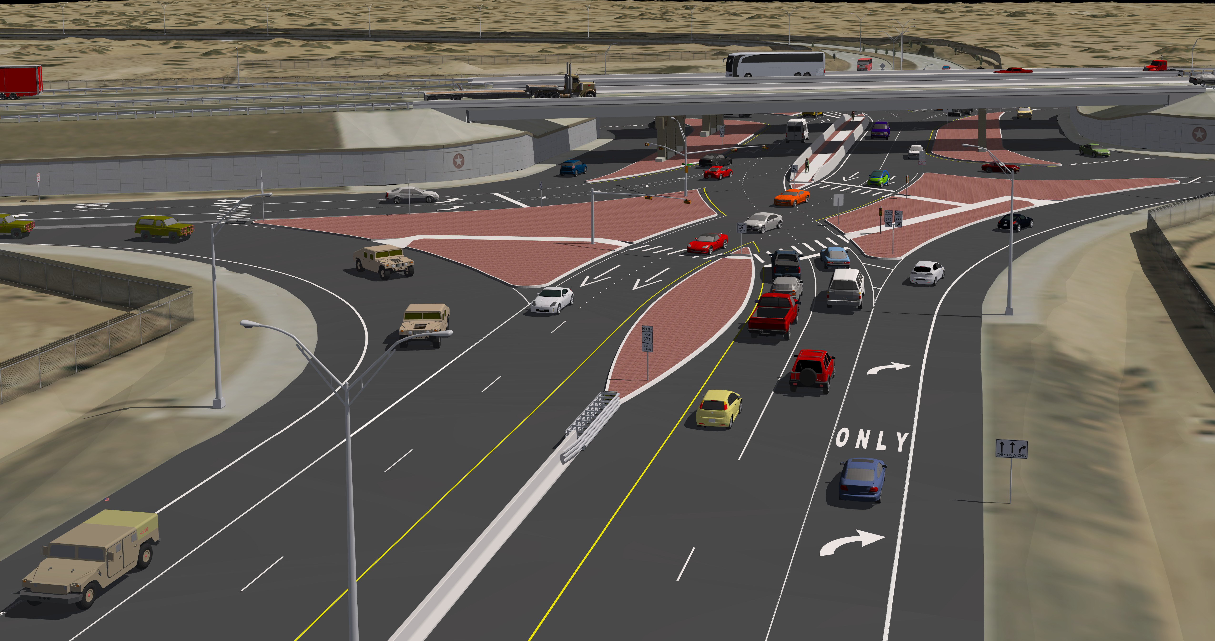 Diamond Intersection Train Texas Department of Transportation – Loop 375 at Spur 601 (Diverging ...